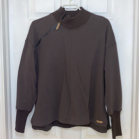 BKE Womens Pullover Zip Sweater. Size Small. Colour Grey/Brown. - Picture 3 of 7